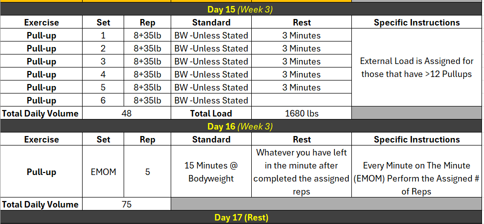 30 Day Pull-up Program (Increase by 15%+ every 30 days)
